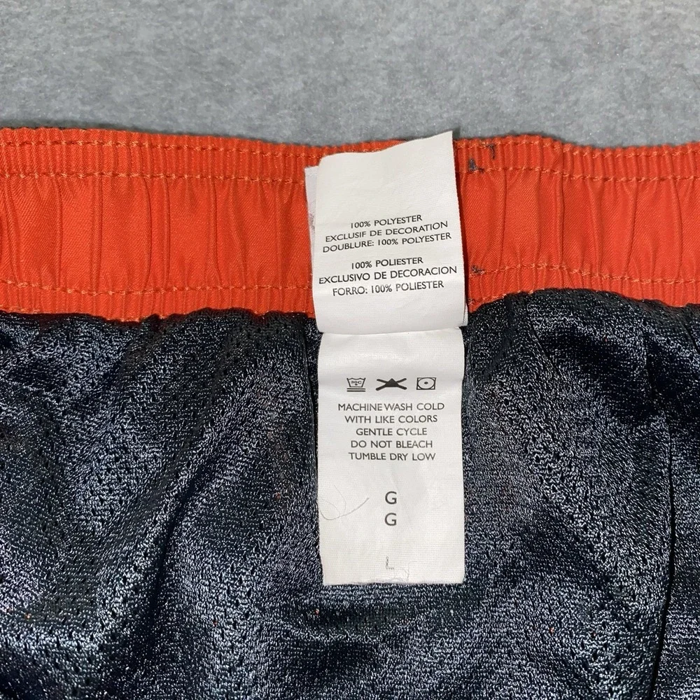 Nike Mens Swim Shorts L Black Cargo Trunks Board Bottom Surf Pool Mesh Spell Out